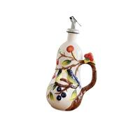 KESOTO Bouteille Huile Distributeur pour Condiments Liquides Bouteille Céramique Décoration Table Repas Bec Anti-Goutte Adapté Rangement Cuisine Restauration, Fraise