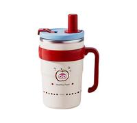 KESOTO Bouteille Isotherme Enfant Cartoon Inox Paille Amovible Étanche Gobelet Fonctionnel Facile à Nettoyer Adaptée pour Fille Garçon Sport Usage Qu, 500 ml Blanc