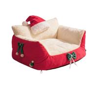 KESOTO Canapé pour Chat Douillet pour Animaux de Compagnie Lit pour Chat Fauteuil pour Chien Sofa pour Animal Housse Amovible en Peluche Respirant Adapté Aux, Red S