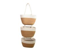 KESOTO Corbeille Murale Rangement Vertical Support pour Plantes Organisateur de Maison Texture Robuste à Trois Niveaux Champêtre pour, Kaki