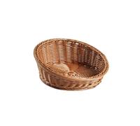 KESOTO Coussin de Repos Tressé Niche Animaux Panier Ovale Accessoire Confort Surface Tressée Structure Solide Convient pour Chiens Chats Appartement, Marron, Petit 24.5 5/12cm