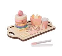 KESOTO Cuisine pour Enfants Jouet Cuisine Kit Restaurant Factice Burger Frites Boisson Pinces Tri et Résistant Coordination Œil Main Convient aux Jeux Libres Maison Préscolaire Salle de Jeux