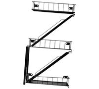 KESOTO Étagère Murale Décorative Design Escalier Étagère Flottante en Fer Robuste Organisateur Mural Moderne pour Accessoires Support de Rangement pour Plant, 3 Niveaux élargis