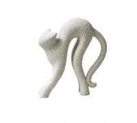 KESOTO Figurine Chat en Résine Fait Main Figurine Chat Finition Blanche Abstrait Sculpture Animalière pr lon, Bureau, S
