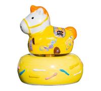 KESOTO Figurine de Cheval Miniature, Petite Statue de Cheval, Sculpture Animale Traditionnelle Chinoise pour Comptoirs, Magasins, Hôtels et Réveillon Du Nouv, Jaune