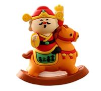 KESOTO Figurine Dieu de Objet D'Art Bureau Miniature Statue PVC avec Cheval Convient pour Décoration Chambre Salon Cadeau, Cheval Orange