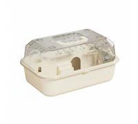 KESOTO Hamster Cage Transporteur Transparent Habitat Portable Acrylique Ventilé Accessoires Complet Roue Abreuvoir Bol Matériau PP Facile à Nettoyer Adapté, Blanc