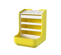 KESOTO Hay Feeder Distributeur de Foin pour Lapin avec Bol Intégré Montage Simple et Démontage Rapide Matière PP Système Anti- Adapté Cag, Jaune