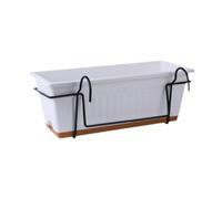 KESOTO Jardinière de Balcon, Jardinière Décorative D'intérieur, Support pour Plantes, Bac à Légumes Rectangulaire pour Terrasse, Blanc