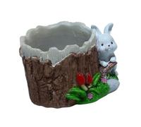 KESOTO Jardinière en Forme de Lapin pour Plantes D'intérieur et Crayons, Blanc