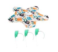 KESOTO Jouet Interactif pour Chats, Idéal pour Que 3 Chats Puissent Se Dépenser et S'amuser. Jouet D'intérieur en Plumes pour Chats, Graffiti