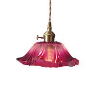 KESOTO Lampe à Suspension en Forme de Fleur Lampe Suspendue en Verre à Fleurs, E27 Lustre à Fleurs Créatif Abat-jour, plafonnier, Petit Lustre à Fleurs, pour Salon, Violet