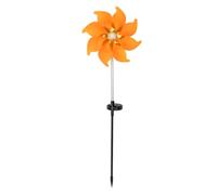 KESOTO Lampe Éolienne Solaire Extérieure Tige Lumineuse de Jardin Éolienne Décorative Borne Solaire Effet Visuel Rotatif Coloré et Ambiance Douce Corps PP, Orange