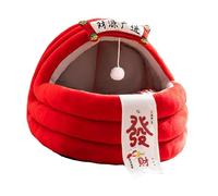 KESOTO Lit pour Chat Semi Fermé Maison pour Chaton Coussin Moelleux pour Animal avec Remplissage PP Portable Convient à L'Intérieur Balcon Extér, M