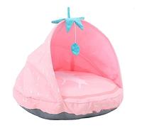 KESOTO Lit-Tente pour Chat, Couchage Respirant avec Fond Antidérapant, Niche pour Chien, Coussin pour 'été, Maison pour Chats, Chiens et Chatons, Fraise