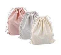 KESOTO Lot de 3 Sacs de Rangement Réutilisables En Toile avec Cordon de Serrage (25 X 30 Cm)