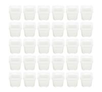 KESOTO Lot de 30 Pots de Pépinière Carrés et épais avec Trous de Drainage, Parfaits pour Les Semis, Le Jardin, L'intérieur et L'extérieu, Blanc, 6.5cmx5.4cm