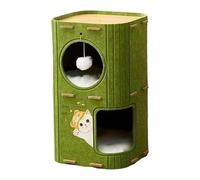 KESOTO Niche à Chat à Deux Niveaux avec 2 Coussinets Amovibles pour protéger Les Meubles des Chatons, Vert