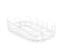 KESOTO Organisateur de Réfrigérateur Plateau Pivotant Rangement pour Frigo Porte-épices Rectangulaire et Bac pour Aliments pour Un Accès Facile Adapté pour L, Clair