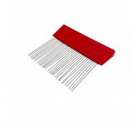 KESOTO Peigne à Texturer Peigne à Stries Outil de Structure à Dents Fines Tête Plastique Surface Plane Parfait pour Application, Peigne À Dents D1139H-A Avec Manche Rouge 11,5 CM, Dents Serrées