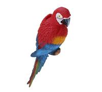 KESOTO Perroquet Réaliste en Résine, Oiseau, Ornement Animal à Suspendre, Rouge Droit 31cm