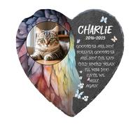 KESOTO Pierre de Jardin pour Animaux, Marqueur de Tombe pour Chats et Chiens 6 Pouces, Heart Style G