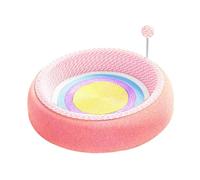 KESOTO Planche Griffoir pour Chat Mélangeant Lit Cartonné Balle Amovible et Pad en Jute Papier Mousse Adaptée à La Vie Intérieure Salon Animaux, Rond