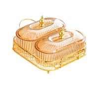 KESOTO Plateau de Noix, Bols à Collations, Plateau à Collations, Assiette à Collations de Fruits, Séparateur de Desserts de Fête et, Ambre, 2 Grille