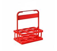 KESOTO Porte-Bouteilles Portable Support Bière Panier Modulable Plastique avec Poignée Adapté au Transport à la Maison Réunion Bar, Rouge, Rouge, Grand 500 ML Environ