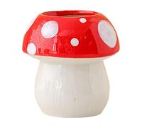 KESOTO Porte Brosse à Dents Décoration Mignonne en Céramique Boîte de Rangement pour Cosmétiques Pot à Pinceaux Organisateur Multifonctionnel Adapté pour Un, Rouge