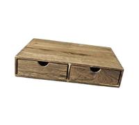 KESOTO Porte-capsules de Café Présentoir pour Dosettes et Tiroir de Comptoir Boîte En Bois et Support de Cafetière avec Deux Bacs Adapté pour Le Bureau et L, Brun Foncé