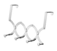 KESOTO Porte-manteau Télescopique Crochet Extensible pour Porte En Acier Inoxydable Organiseur Manteaux Vêtements Accessoires Serviettes Adapté à Dortoir Sal, 4 Crochets