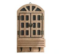 KESOTO Porte-u Mural en Forme Fenêtre Robuste Porte-u Mural Étagère Patère Jardinière pr Cuisine, Marron