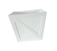 KESOTO Pot de Fleur Carré Bac à Plantes en Résine Contenant Drainage Rustique Décor Champêtre pour Cultures Adapté à Intérieur Extérieu, Blanc