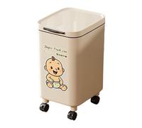 KESOTO Poubelle à Couvercle Poubelle à Roulettes Conteneur à Déchets Bac à Ordures pour Déchets et Couches En PP avec Système D'Étanchéité et Roues Pivotante, Court