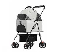 KESOTO Poussette Animale 2 en 1 Chariot Panier Amovible Transport Pliable avec Système de Pliage Rapide et Cadre Solide Adaptée aux Courts Trajets Randonnée Douce Promenade, Gris