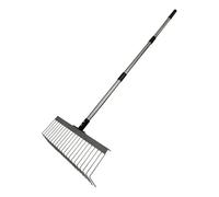 KESOTO Râteau de Jardin à Râteau à Feuilles Outil Multi-usages Râteau pour Pelouse avec Tête En Acier Allié et Dents En L Approprié pour L'Entretien D, 125 Cm 3 Sections
