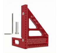 KESOTO Règle d'Équerre en Aluminium Anodisé Graduations Visibles Trous Circulaires pour Marquage Rapi Précision d'Angle Dans les Ateliers Fabrication, 5MM Standard