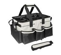 KESOTO Sac de Rangement Sac de Transport D'Outils Organisateur de Produits Conteneur de Jardinage En Polyester Renforcé Adapté pour Garder Les Outils Ordonné, Noir Blanc