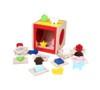 KESOTO Sensory Board Jouet Éducatif Planche Sensorielle Formes Boîte à Toucher en Bois Développe Conscience Spatiale et Habileté Manuelle Adapté aux Enfants