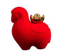 KESOTO Statue Cheval Sculpture Animaux Figurine Décoration Table Céramique Flockage Porte- Année Du Cheval Motif Lingot Or Adapté pour Bureau Salon Ca, L