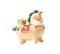 KESOTO Statue de Cheval En Céramique, Décoration Feng Shui, Collection Créative, Sculpture Moderne, Figurine pour Bibliothèque Ou Entrée, Bonne Chance