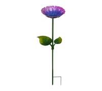 KESOTO Support pour Oiseaux avec Mangeoire, Bol Décoratif pour Jardin et Extérieur, Violet