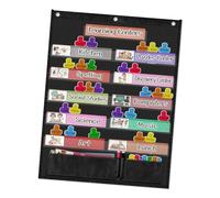 KESOTO Tableau de Poche Support d'apprentissage et Tableau Mural Outil de Gestion avec Tableau Quotidien Incluant Cartes de Leçon Approprié pour L'Enseignem, Noir