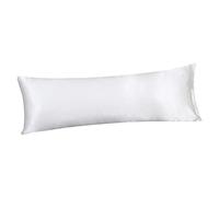 KESOTO Taie d'oreiller, Coussin en Satin pour Le Corps, Taie Oreiller avec Fermeture, Dimensions 51x137 cm, Oreiller Non Inclus, taie d'oreiller Seule, Doux et Confortable, Blanche