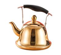 KESOTO Théière Sifflante à Large Ouverture En Acier Inoxydable, Résistante à La Rouille et épaisse, Idéale pour La Maison et Le Bureau, ébullition Rapide, 1,5 L Or