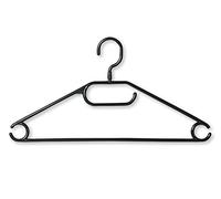 KESPER 16770 Lot de 10 cintres en Plastique Noir Largeur 40 cm