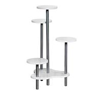 Kesper 17278 Support de Fleurs Stand Bois/Métal Blanc/Gris 64,5 x 72,5 x 46 cm