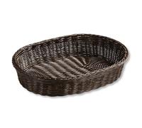 Kesper 17649 Corbeille à pain en plastique tressé, 40 x 30 x 8 cm, marron/noir