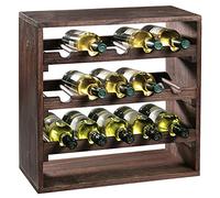 Rangement pour bouteilles à vin 3 étagères en bois de pin - Marron - L 50 x P 25 x H 50 cm